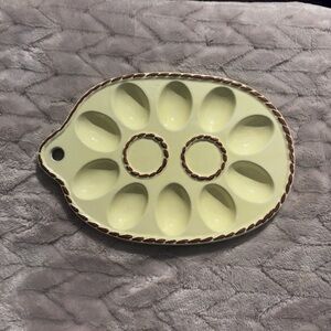 Cream Ceramic Egg Tray